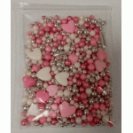 Dekorativni mix roze srca 50g
